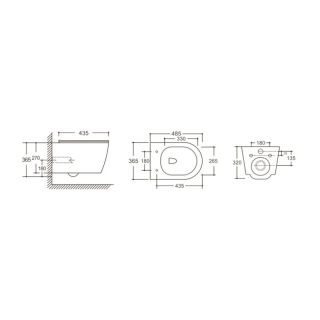 Подвесной унитаз Cerutti SPASELLA Aria MBF CT10016 безободковый чёрный матовый